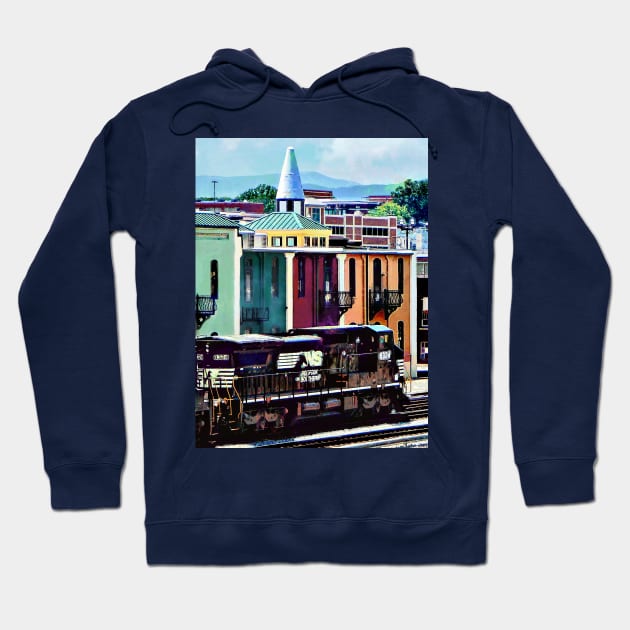 Norfolk VA - Train With Two Locomotives Hoodie by SusanSavad